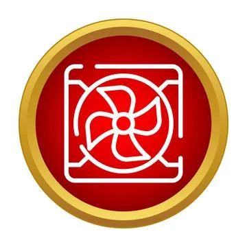 Computer cooler fan icon representing system cooling technology Illustrazione stock