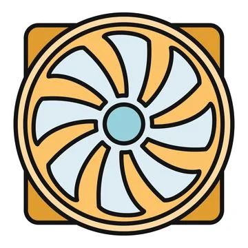 Computer cooler fan providing cooling for hardware Illustrazione stock