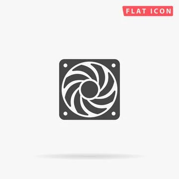 Computer Cooler flat vector icon 库存插图