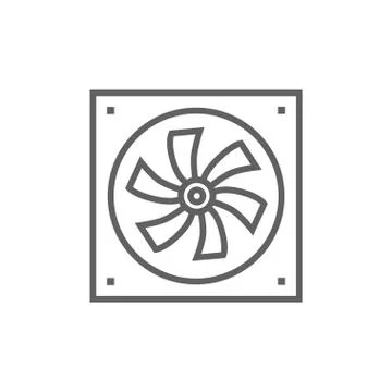 Computer cooler line icon Illustrazione stock