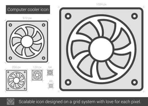 Computer cooler line icon Illustrazione stock