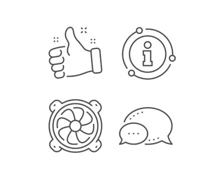 Computer cooler line icon. PC fan component sign. Vector 스톡 일러스트
