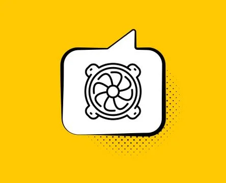 Computer cooler line icon. PC fan component sign. Vector Stock-Illustration