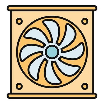 Computer cooling fan component for technology and hardware Stock Illustration