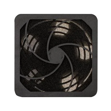 Computer Cooling Fan with Dust Filter Close Up Stock Illustration