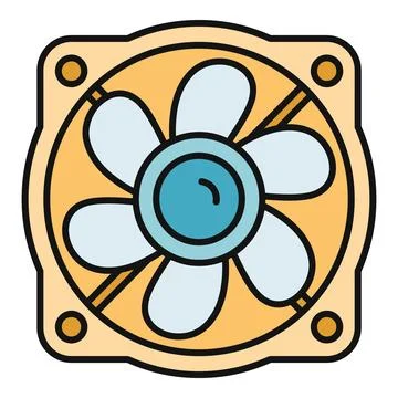 Computer cooling fan generating airflow in device 스톡 일러스트