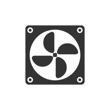 Computer cooling fan icon flat 库存插图
