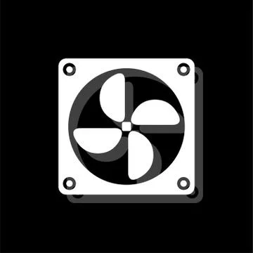 Computer cooling fan icon flat Illustrazione stock