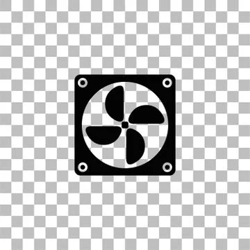 Computer cooling fan icon flat 스톡 일러스트
