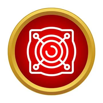 Computer cooling fan icon in flat design Stock Illustration
