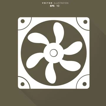 Computer cooling fan icon Stock Illustration