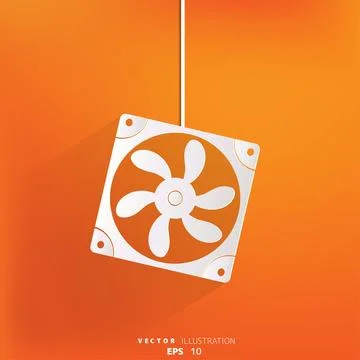 Computer cooling fan icon Illustrazione stock