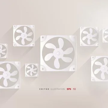 Computer cooling fan icon Illustrazione stock