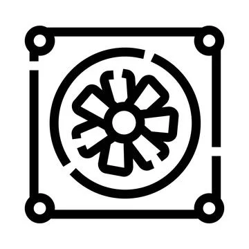 Computer cooling fan icon managing airflow Stock Illustration