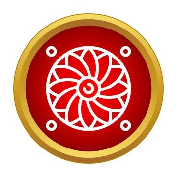 Computer cooling fan icon in red circle Stockillustratie