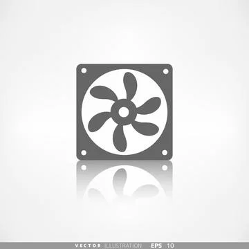 Computer cooling fan icon vector illustration. Stock Illustration