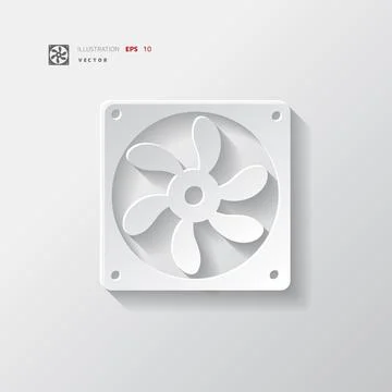 Computer cooling fan icon vector illustration. Stock Illustration