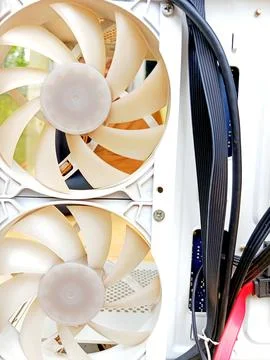 Computer Cooling Fan Inside PC Case Stock Photos