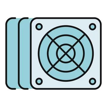 Computer cooling fan managing hardware temperature icon Stock Illustration