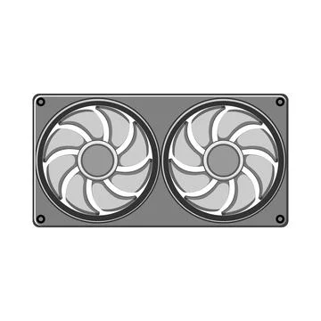 Computer cooling fan pc cartoon vector illustration 스톡 일러스트