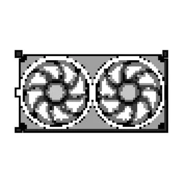Computer cooling fan pc game pixel art vector illustration 스톡 일러스트