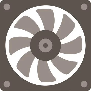Computer cooling fan, very minimal simple vector illustration Stock Illustration