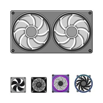 Computer cooling fans providing system heat management 스톡 일러스트