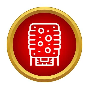 Computer cooling radiator heat sink vector icon Stock Illustration