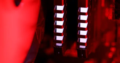 Computer cooling system in red and white color.  Stock Footage 101011967