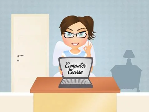 Computer course Stock Illustration