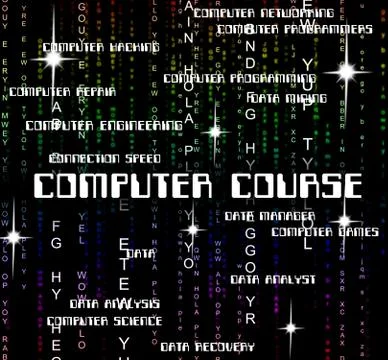Computer Course Shows Connection Courses And Program Illustration