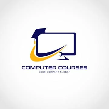 Computer Courses Logo Sign Symbol Icon Stock Illustration
