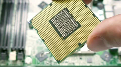 Computer CPU Bottom Stock Footage 11235256