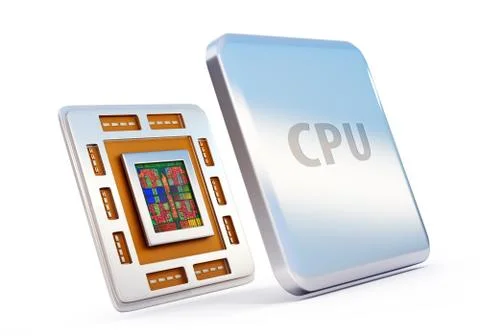 Computer cpu (central processor unit) chip イラスト素材