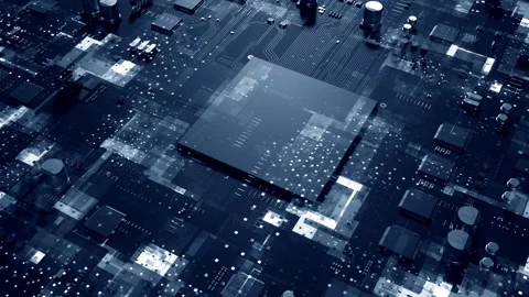 Computer CPU chip digital technology video material Stock Footage 311032869