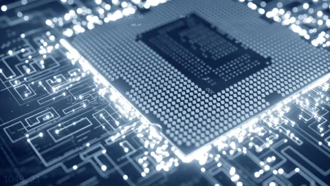 Computer CPU chip digital technology video material Stock Footage 311033950