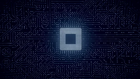 Computer CPU chip digital technology video material Stock Footage 311037435