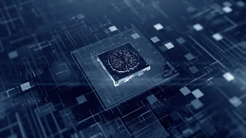 Computer CPU chip digital technology video material Stock Footage 311037679