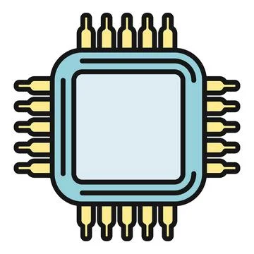 Computer cpu chip icon representing digital technology Stockillustratie