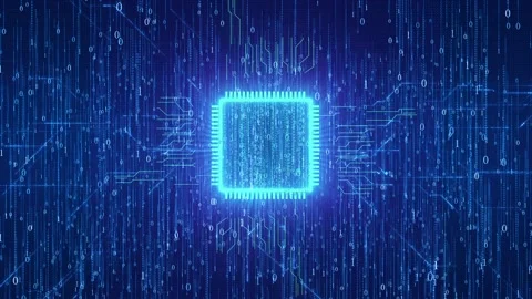 Computer CPU chip processor technology background Stock Footage 145873472