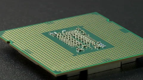 Computer CPU chip rotating Stock Footage 233723235