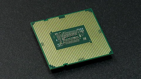 Computer CPU chip rotating Stock Footage 233723460