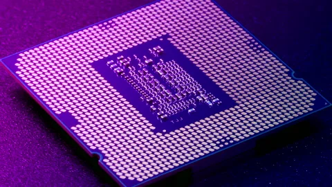 Computer CPU chip rotating Stock Footage 233724255