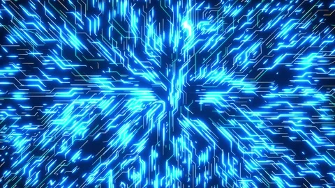 Computer CPU circuit board data storage operation chip Moving Loop 4K Animation. Stock Footage 176874241