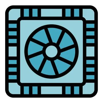 Computer cpu cooler cooling fan processing power chip Stock Illustration