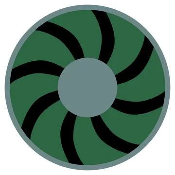 Computer CPU cooler isolated on white background. Clipart. 스톡 일러스트