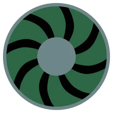 Computer CPU cooler isolated on white background. Clipart. Computer CPU co... Stock Photos
