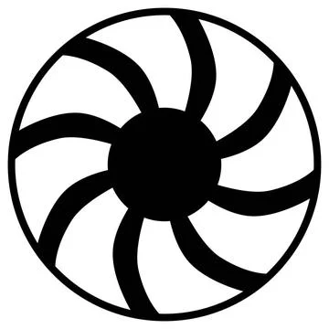 Computer CPU cooler silhouette isolated on white background. Clipart. Comp... Stock Photos