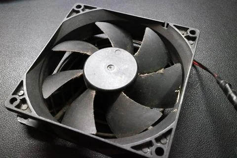 Computer cpu fan is black 스톡 사진