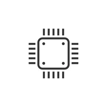 Computer cpu icon in flat style. Circuit board vector illustration on white i イラスト素材